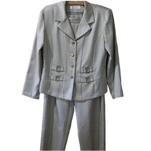 Boulevard De Paris Vintage Gray Pantsuit Medium Office Career Professional 10